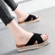 thumbnail image 4 of Nuevas sandalias de mujer de suela gruesa de cuerda de cáñamo, sandalias y zapatillas informales para mujer Wmkox8yii  nm5037, 4 of 7