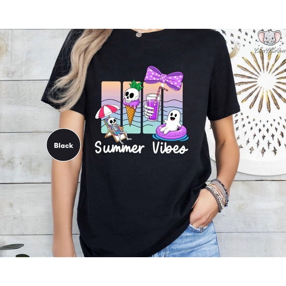 Summerween Ghost Shirt, Halloween Ghost Summer Shirts, Spooky Summer Vibes Tee, Halloween Shirt, Ghost Beach Vibes Tee