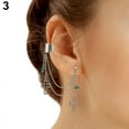 thumbnail image 4 of UDIYO 1Pc Punk Tassels Chain Leaf Fish Cross Charms Ear Stud Cuff Earring Jewelry Gift, 4 of 7