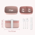 thumbnail image 3 of Bentgo Classic - Adult Bento Box, Stackable 3-Compartment Lunch Box with Removable Utensil Set and Sealing Strap, BPA-Free, Food Container Ideal for Meal Prep, Work, and On the Go (Blush Marble), 3 of 5