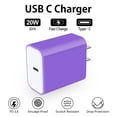 thumbnail image 4 of USB C Block,Wall Charger Block,3PCS AILKIN 20W PD Type C Block Chargers Wall Charger Block Fast Charging Charger Plug Power Adapter USB C Brick Cube,Purple, 4 of 5