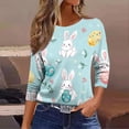 thumbnail image 6 of Jinhomg Easter Day 3/4 Sleeve Shirts for Women Cute Graphic Tee Colorful Spring Casual Blouses Tops Multicolor L, 6 of 7