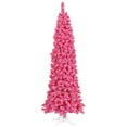 thumbnail image 1 of Vickerman 4.5' Flocked Pink Fir Artificial Christmas Tree with 360 Pink LED Lights, 1 of 2