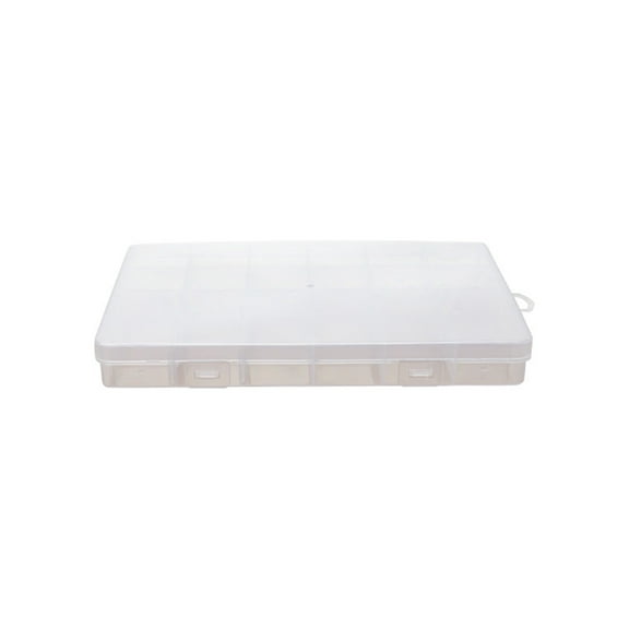JeashCHAT Tackle Box , Fishing Tackle Boxes & Bait Storage, Clear Plastic Box with Removable Dividers, 24 Compartments - Jewelry Organizer, Bead Organizer