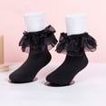 thumbnail image 3 of Dweltoz Girls Ruffle Socks Toddler Lace Frilly Dress Socks with Big Ruffles Cute Princess Style Cotton Crew Socks for Little Kids Girls 0-10 Years, 3 of 4