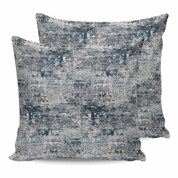 Pillow Covers 18x18 Set of 2, Vintage Navy Blue Grey Square Throw Pillow Covers for Couch/Sofa/Living Room, Modern Abstract Boho Art Decorative Soft Pillowcases for Couch Throw Pillows