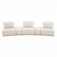 thumbnail image 2 of Stavan Modular Curved 3 Seat Sofa, Light Brown Boucle Adjustable Backs, 2 of 3