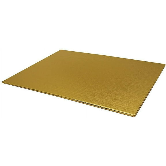 O'Creme Gold Wraparound Rectangular Cake Pastry Drum Board 1/4 Inch Thick, Full-Sheet Size 17-5/8 Inch x 25-1/2 Inch - Pack of 10