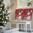 thumbnail image 3 of Christmas Snowman Chair Covers Set of 8 Christmas Tree Snowflakes Red Winter Chair Back Covers Stretch Removable Washable Slipcovers Protector for Dining Room Kitchen Party Decor, 3 of 5