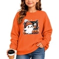 thumbnail image 2 of ZHOGXU Halloween Themed Girls Pumpkin & Ghost Print Pullover Sweatshirt Long Sleeve O Neck Top For Kids Fashion Outdoor Play Wear,Orange,2-3 Years, 2 of 4