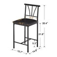 thumbnail image 6 of VECELO 3-Piece Pub Counter Height Dining Set, Kitchen Table & Chairs w/ Storage, Brown, 6 of 13