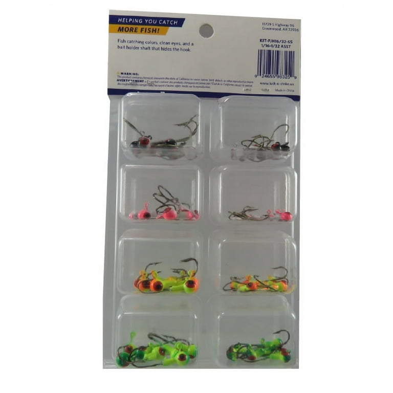 Luck-E-Strike, Crappie Jig Head Kit, Assorted Colors, 65 Piece