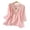 Pink, variant on MOJOGO Women's Floral Embroidered Tops Lightweight Cotton Linen Shirts Loose 3/4 Flare Sleeve Tops Boho Summer Vacation OutShapes White 2XL