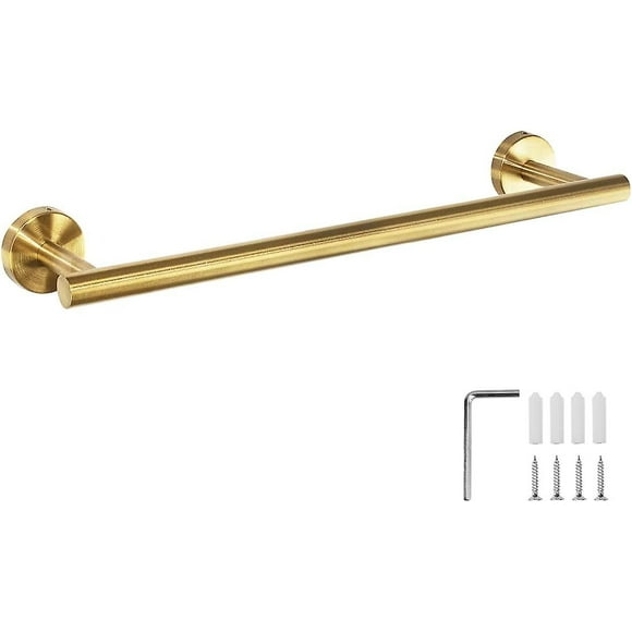 16" Towel Rails Brushed Nickel, Wall Mounted Sus304 Stainless Steel (gold)