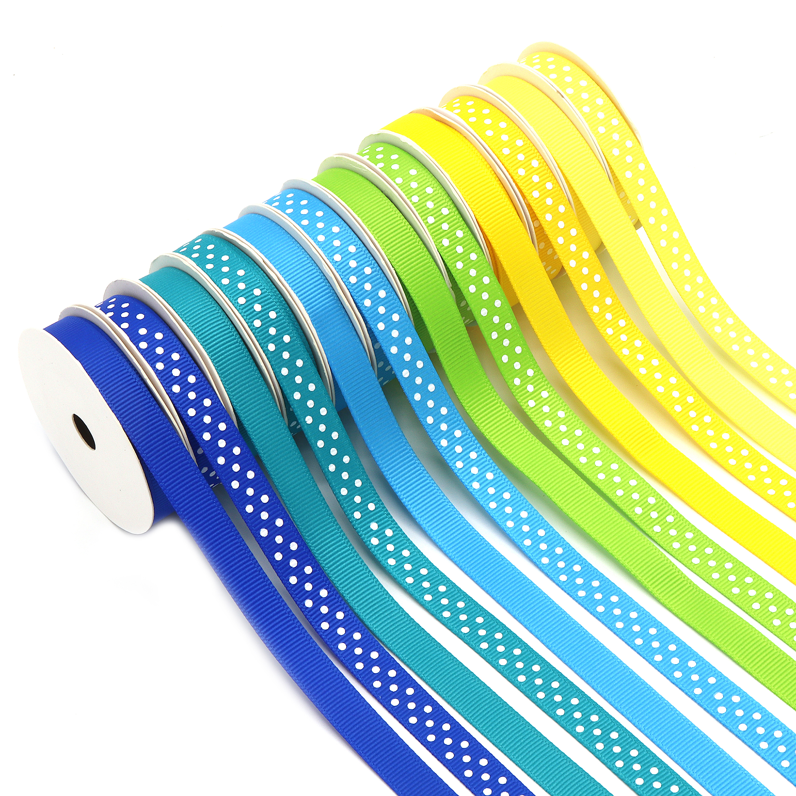 Solid and Polka Dot Grosgrain Ribbon Pack, 24 Bright Colors, 3/8" x 48 Yards by Gwen Studios - image 4 of 7