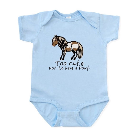 CafePress - Too Cute Pony Infant Bodysuit - Baby Light Bodysuit, Size Newborn - 24 Months