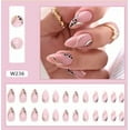 thumbnail image 2 of Rynn&Rae W236 Almond Short Medium Long Press on Nails Tips Full Cover Fake French Blue Black Pink White Red Summer Uñas Postizas 24 ct/pk, 2 of 4