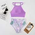 thumbnail image 1 of Bikini de cintura alta con abertura para mujer sexy traje de baño estampado multicolor traje de baño, 1 of 5