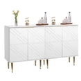 thumbnail image 2 of Kojooin Buffet Moderne Blanc, Ensemble de 2, Unité de Rangement de 58 Pouces avec 4 Portes Gaufrées et Tablette Intérieure, 2 of 6
