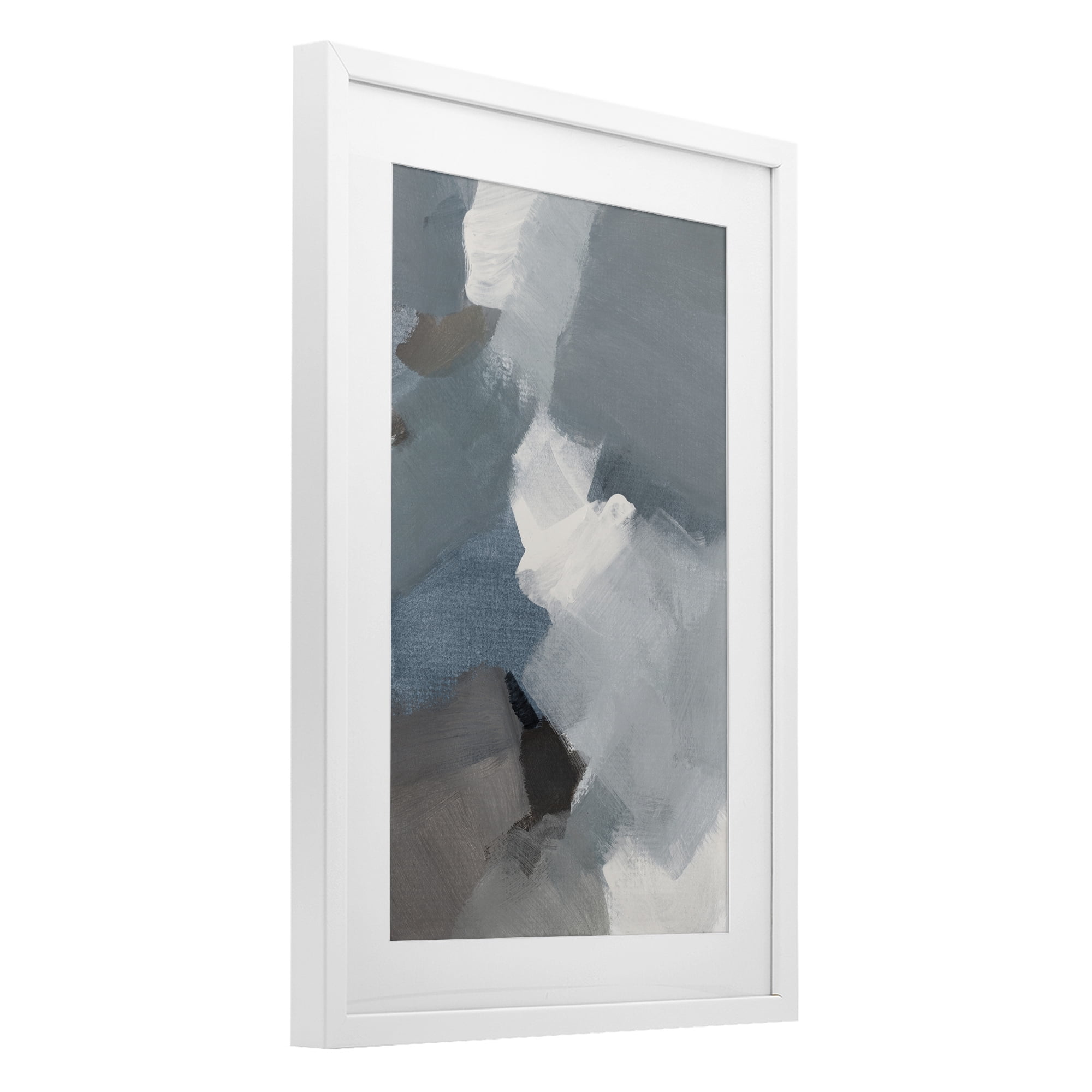 Stupell Industries Stormy Grey Abstract White Framed Print Under Glass, design by Lanie Loreth