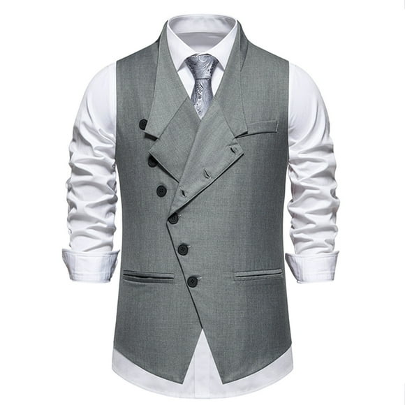 Weiqiqre Débardeur Homme Mode Rétro avec Poches Bouton Col en V Parfait pour l'Été Gym Extérieur, Taille p-2TG
