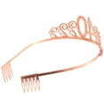 thumbnail image 4 of MLINS Birthday Crystal Rhinestone Tiara Queen Crowns Dance Party Headband Hair Combs Pin for Women's 40th Birthday Party Favor Rose Gold, 4 of 9