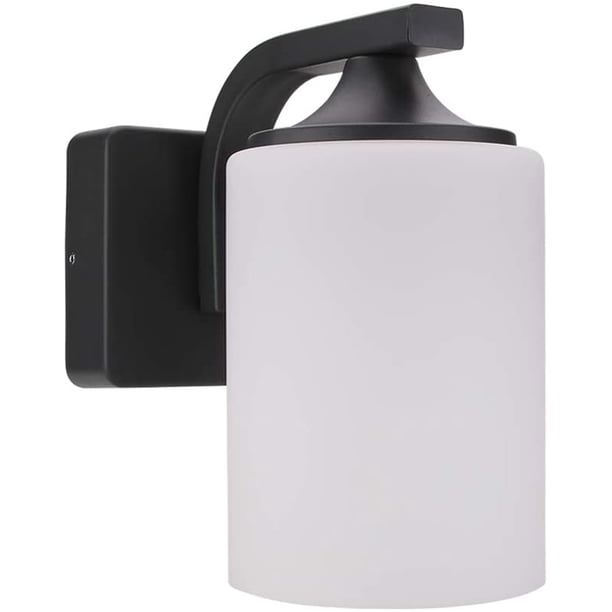 Aplique de pared para exterior, aluminio gris antracita, E27, cristal, iluminación exterior, IP44, resistente al agua, para jardín, patio, balcón, terraza y garaje.