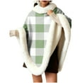 thumbnail image 1 of RXMEKW Châle Sans Manches à Col Épais pour Femmes en Acrylique, Poncho d'Intérieur Vert Armée, 1 of 6