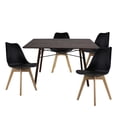 thumbnail image 1 of Set de Comedor Oslo Mundo In Melamina 120 con 4 Sillas Frankfurt Negro Minimalista, 1 of 15