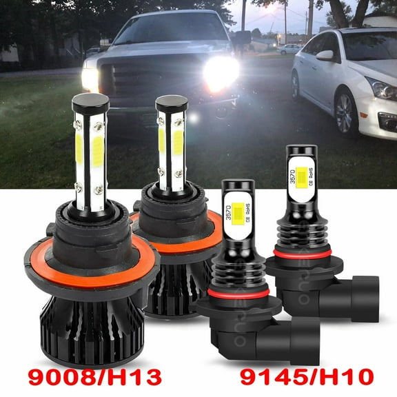 For Ford F-350 2005-2020 Headlights 20000LM 9008 H13 High and Low Beam 9145 Fog Light Led Bulbs 4pc