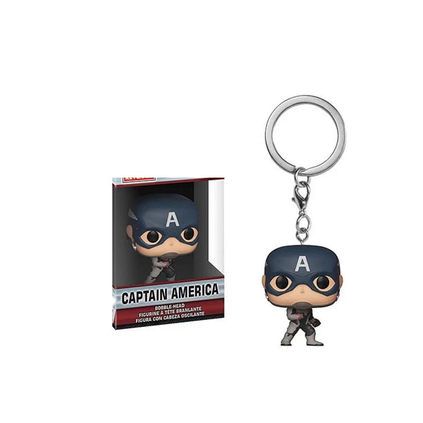 Funko Pop-llavero de vinilo de Capitán América, muñeco coleccionable de Inro Man, Deadpool, Spider Man, Thanos, Thor, el mejor regalo para niños(CAPTAIN AMERICA NEW,