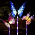thumbnail image 2 of 3pcs Garden Solar Lights Outdoor Solar Butterfly Lights Color Changing LED Stake Light With Waterproof Fiber Decorative Lights, 2 of 8