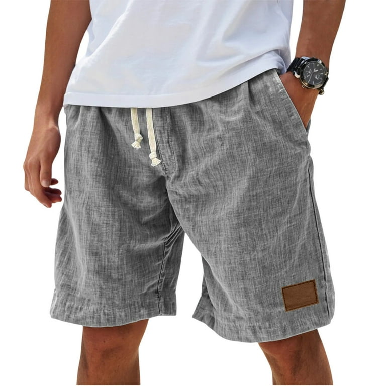 Nestiefly Mens Compression Shorts Inch Linen Above Knee Twill