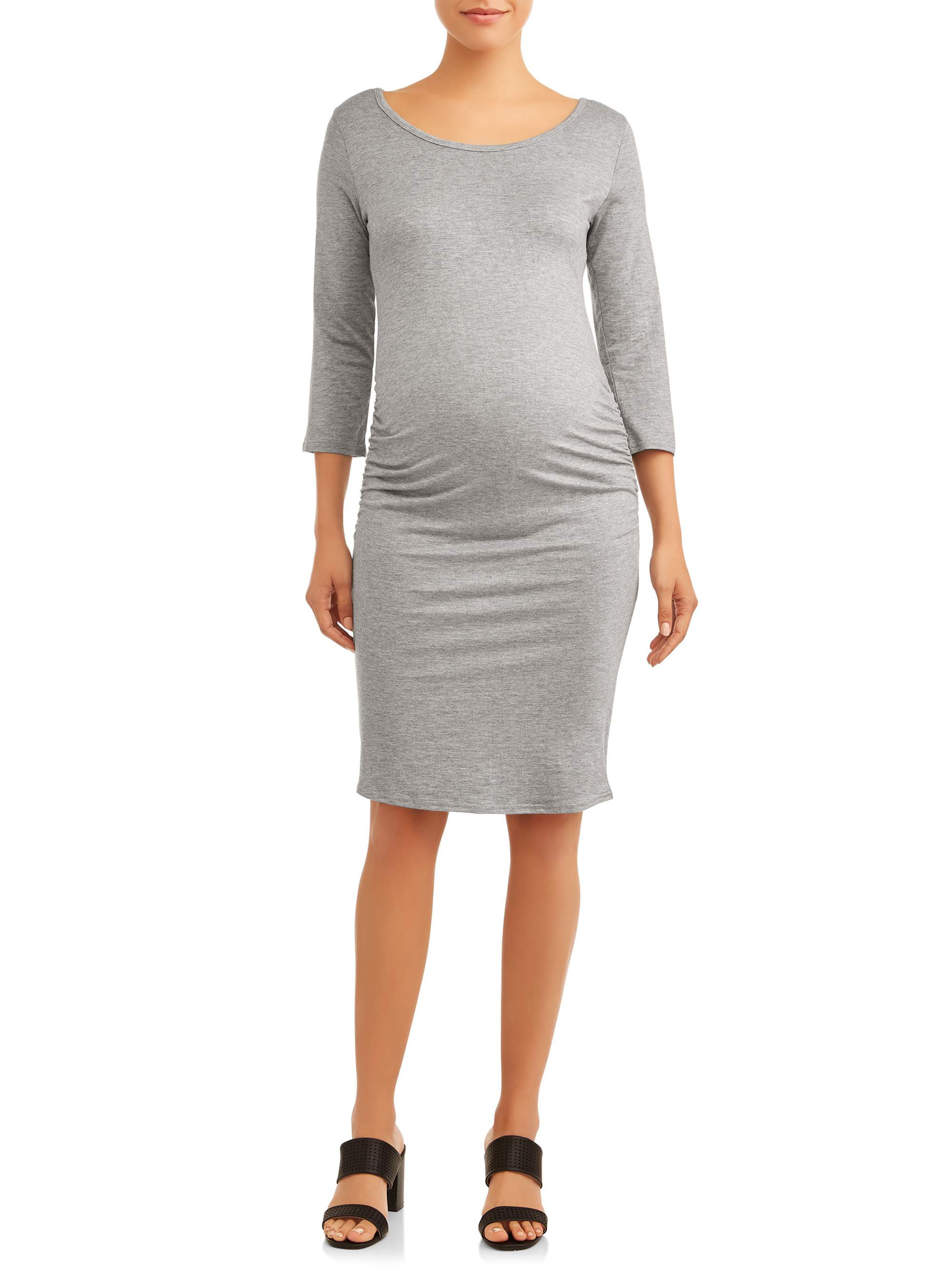 Maternity Oh! Mamma Bodycon Night Out Dress with 3/4 Sleeves - Walmart.com