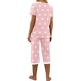 thumbnail image 6 of MINTREUS Womens Pajamas Short Sleeve Sleepwear Tops and Capri Pants Pjs Print Pajama Sets S-2XL, 6 of 6