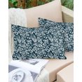 thumbnail image 4 of Waterproof Outdoor Throw Pillows with Inserts 12"x20" Set of 2,Navy Blue Spring Floral Decorative Pillowcases for Couch Bedroom,Farmhouse Flowers Elegant Pastoral Pillow Covers for Sofa Living Room, 4 of 8