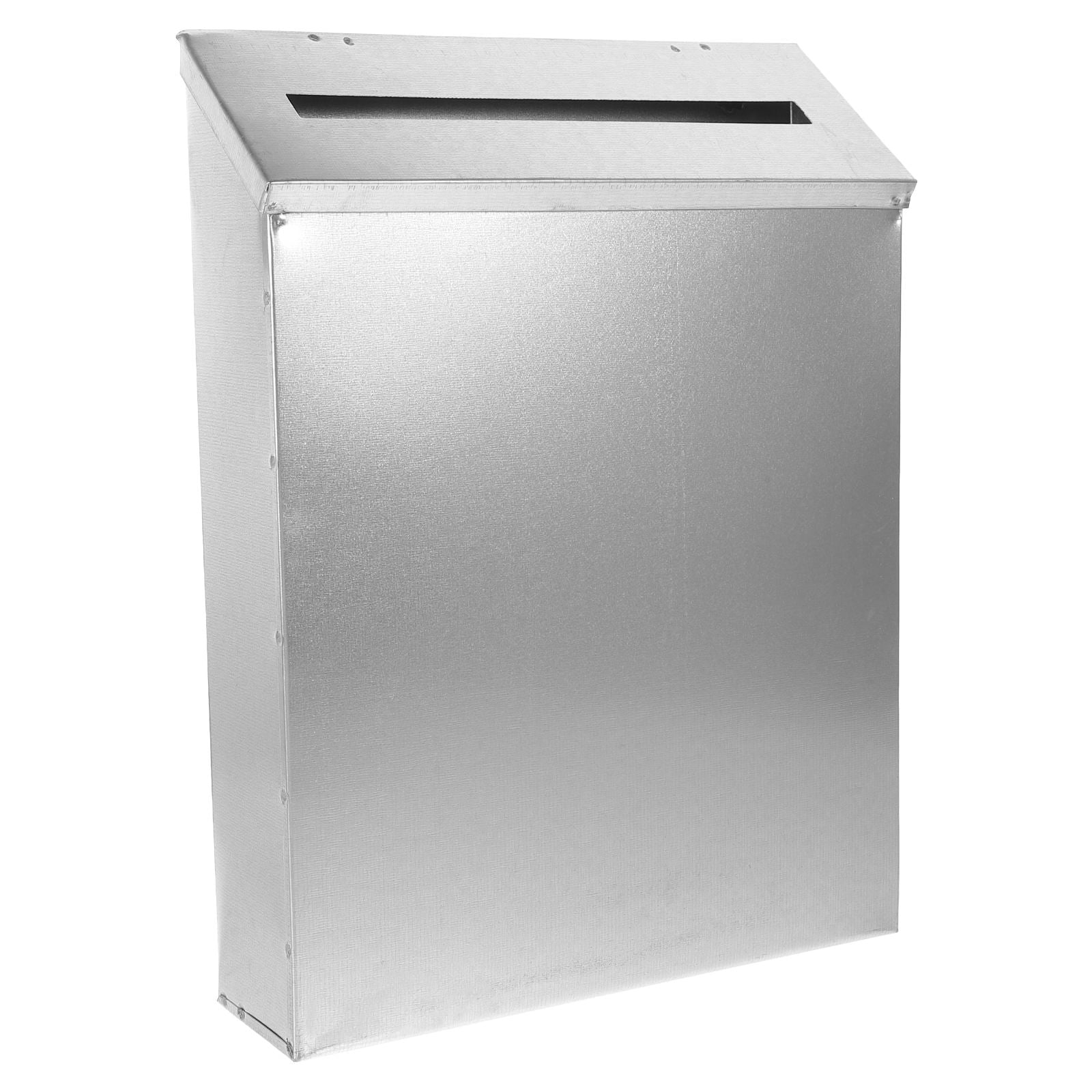 HEANUJJ Outdoor Wall Mount Mailbox in Plated Silver Iron Storage and Elegant Design