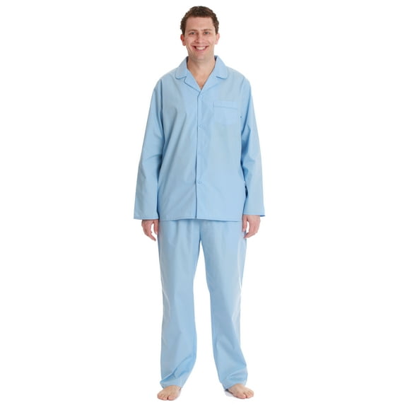#followme Plaid Pajama Set for Men (Powder Blue, Medium)