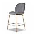 thumbnail image 2 of Heavenly Collection<br>Tabouret de Comptoir en Velours Gris, 2 of 3