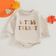 thumbnail image 2 of Douhoow Newborn Baby Thanksgiving Sweatshirt Romper Girl Boy Long SleeveTurkey Bodysuits 0-18 Months, 2 of 8