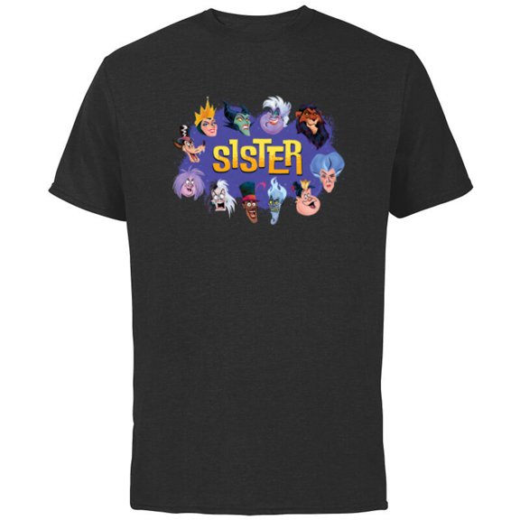 Disney Villain Squad Family Trip Vacation Reunion Sister - Short Sleeve Cotton T-Shirt for Adults - Customized-Black
