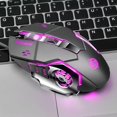 thumbnail image 2 of Ratón para juegos con cable, iluminación RGB 3200 DPI Ratones para juegos USB programables con 6 botones, diseño ergonómico para jugadores gris Macarena ratón para juegos con cable, 2 of 8