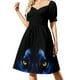 thumbnail image 4 of Vestido de manga corta con efímeras y escritura a mano en blanco y negro Ropa femenina Vestido femenino Vestido, 4 of 8