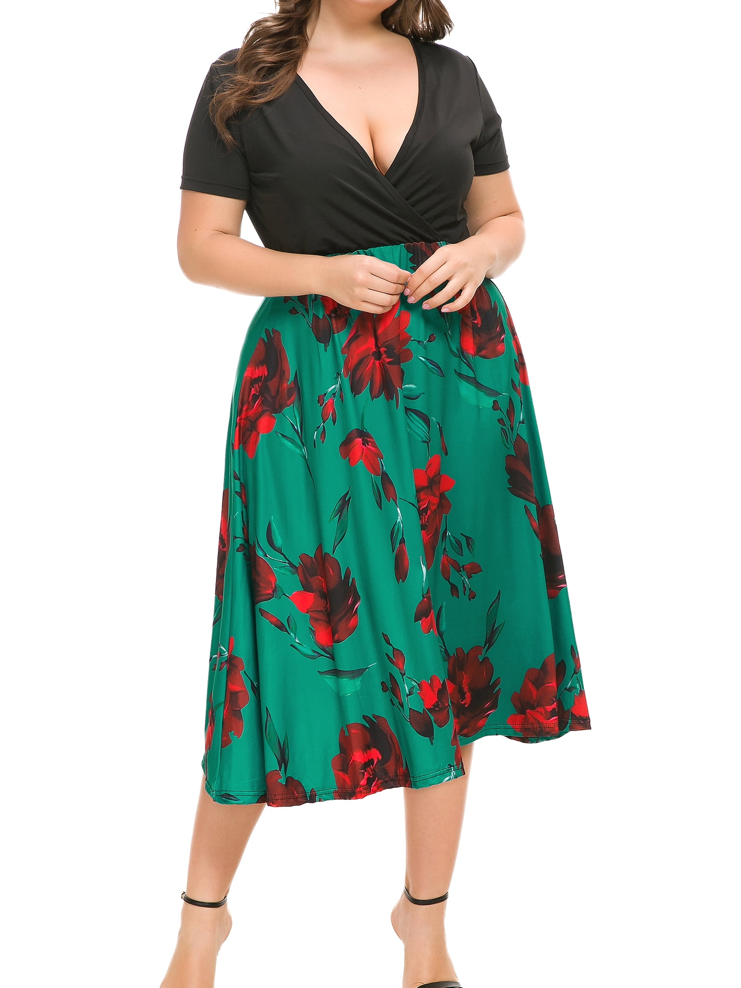 summer dresses plus size with sleeves