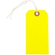 JAM Paper Medium Neon Yellow Paper Gift Tags, with String 4.75" x 2.37" x 2" (100 Count)