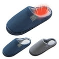 thumbnail image 6 of nsendm Male Shoes Adult Mens Wide Width Slippers Slip on Plus Velvet Warm Thick Bottom Non Slip Cotton Men's Slippers Size 9 1/2 Or 9-10 Grey 8.5, 6 of 8