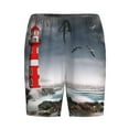 thumbnail image 4 of Fotbe 3d Lighthouse in the Surf Pajama Shorts for Men, Men's Pajama Bottoms, Sleepwear,Short Pajama Pants-4X-Large, 4 of 9