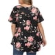 thumbnail image 4 of Camisa de mujer Camiseta de manga corta con estampado floral Blusa con cuello en V, Negro, M Speravity AP002466-02, 4 of 5