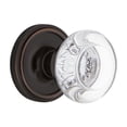 thumbnail image 1 of Nostalgic Warehouse Rosette Classique Double Mannequin Rond Cristal Clair Poignée de Porte en Bronze Intemporel, 1 of 4