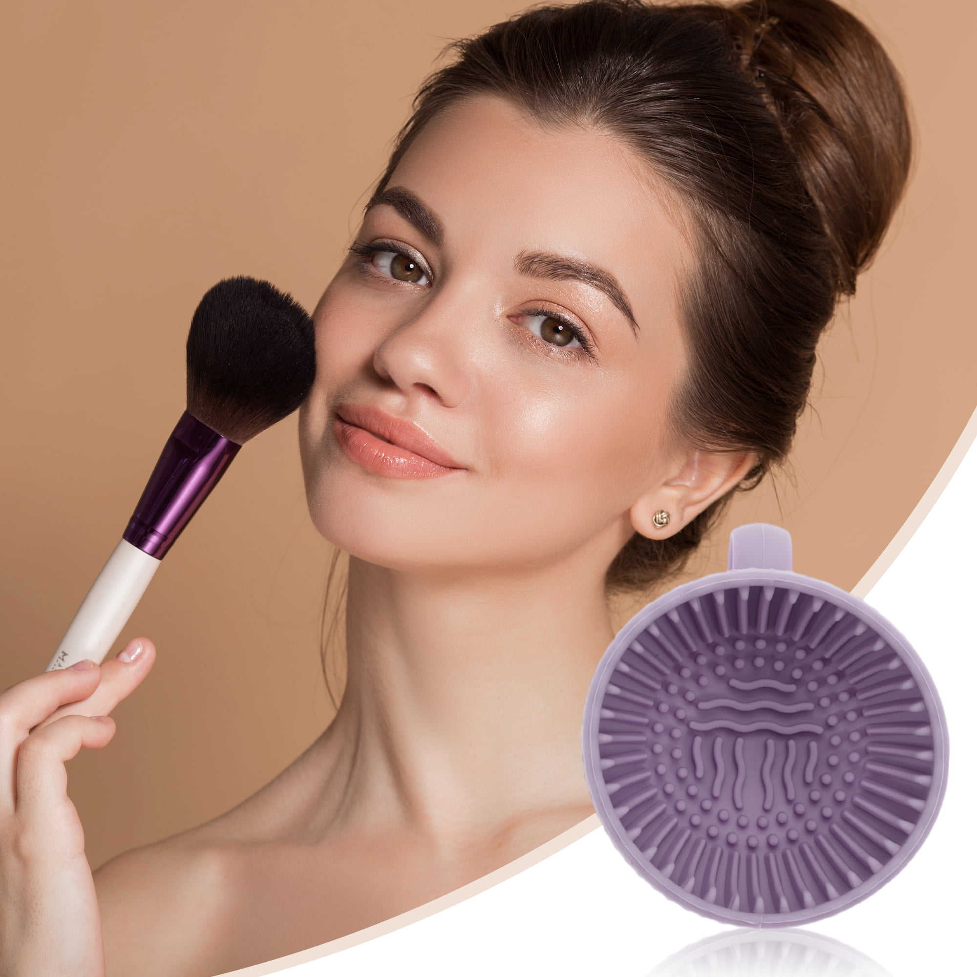 Unique Bargains Hand-held Makeup Brush Cleaner 1 Pc Dark Purple